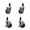 Service Caster 3.5'' SS Thermoplastic Rubber Wheel Swivel 1-1/4'' Expanding Stem Caster Set 2 Brakes, 4PK SCC-SSEX20S3514-TPRB-2-TLB-2-114 - alternate 1